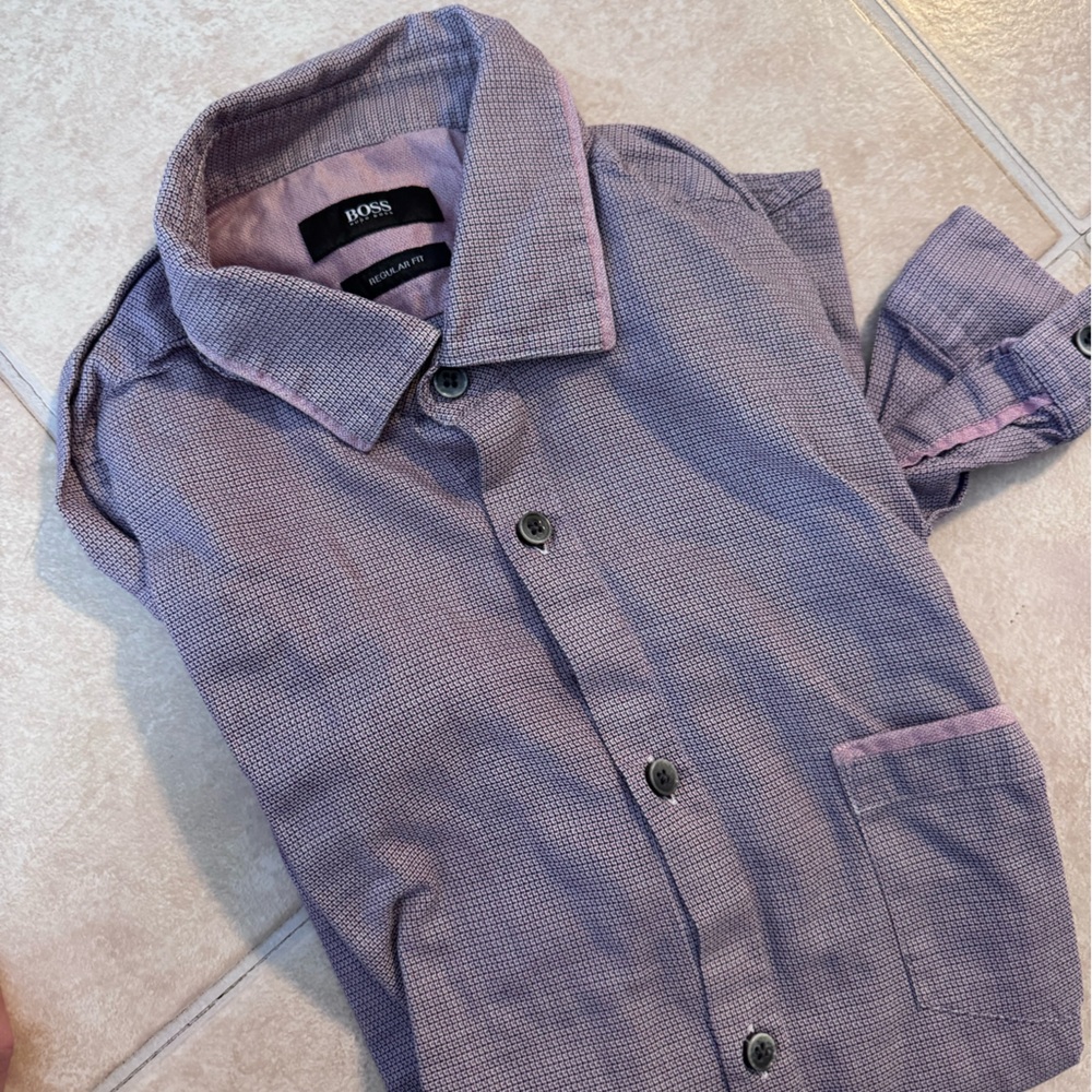 Hugo Boss Men's Purple Dress Shirt